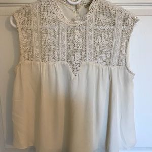 Cream Sleeveless Crop Top - Size Large